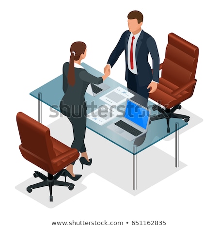 Foto d'archivio: Contract Icon Negotiation Of Concept Boss Icon And Handshake