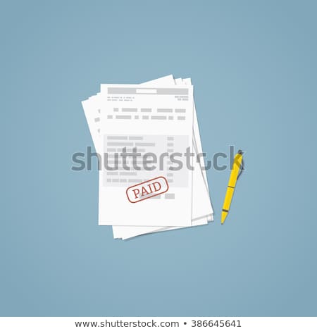 Foto stock: Bills On A Paid Pile