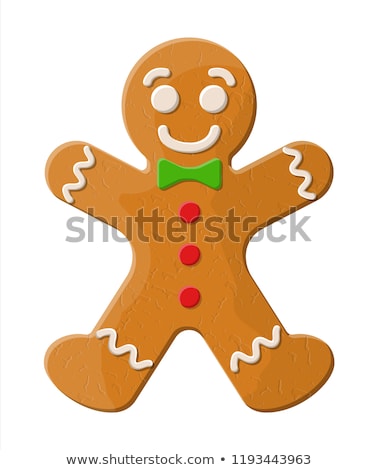 Foto stock: Christmas Illustration Of Gingerbread Man