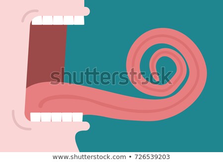 Open Mouth And Long Tongue Spiral Vector Illustration Foto stock © MaryValery