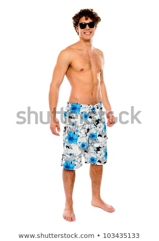 Stok fotoğraf: Full Length Portrait Of A Confident Young Shirtless Man