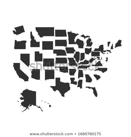 Stock photo: Simple Map Of The Usa Bith Brake Down States As Puzzle Stock Vector Illustration Isolated On White