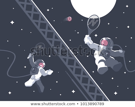 Stock foto: Astronauts Playing Tennis In Outer Space