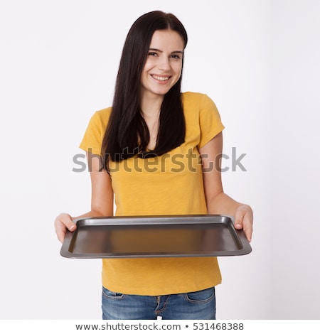 ストックフォト: Waitress Holding Empty Tray