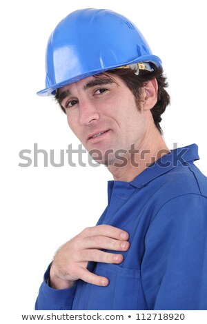 Сток-фото: Handsome Blue Collar Wearing Jumpsuit