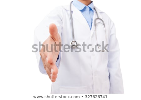 Foto stock: Male Doctor With Open Hand Ready For Hugging