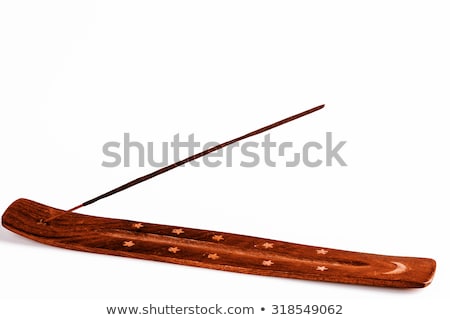 Zdjęcia stock: Incense Stick On A Wooden Support On A White Background