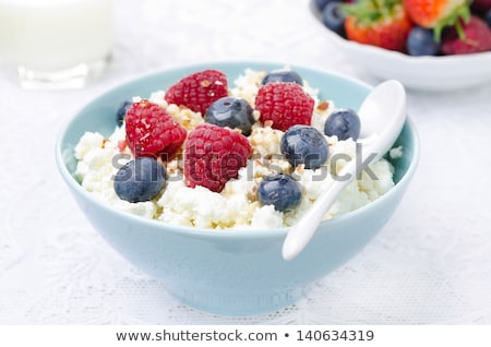 Stock photo: Cheese Cottage With Strawberry