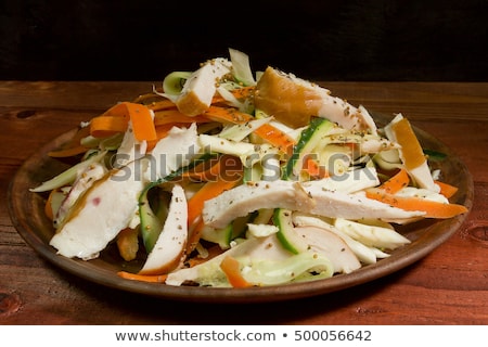 Foto stock: Salad With Turkey Fennel And Almonds