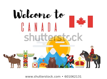 Zdjęcia stock: Vector Flat Style Set Of Canadian National Cultural Symbols