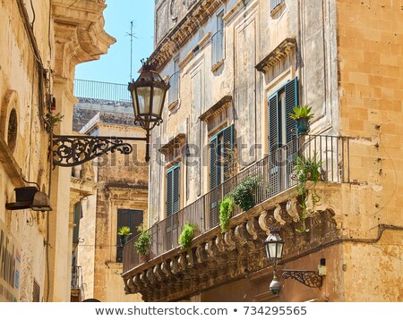 商業照片: Balcony Of A Baroque Palace In Lecce Puglia