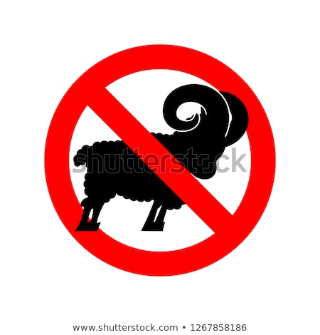 [[stock_photo]]: Stop Ram Attention Farm Animal Red Prohibitory Road Sign Ban