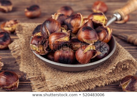 Foto stock: Grilled Chestnut On Pan