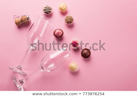 Stock photo: Valentines Day Chocolate And Champagne Glasses