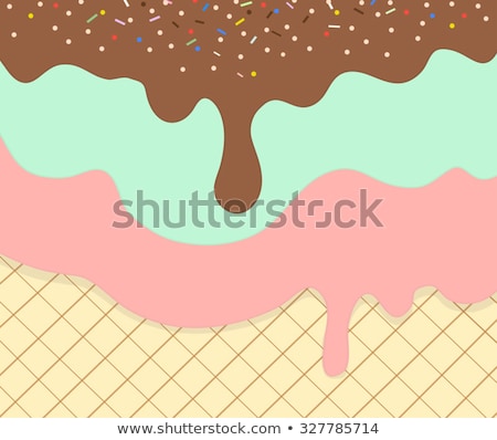 Stok fotoğraf: Pattern With Colorful Cute Cartoon Ice Cream