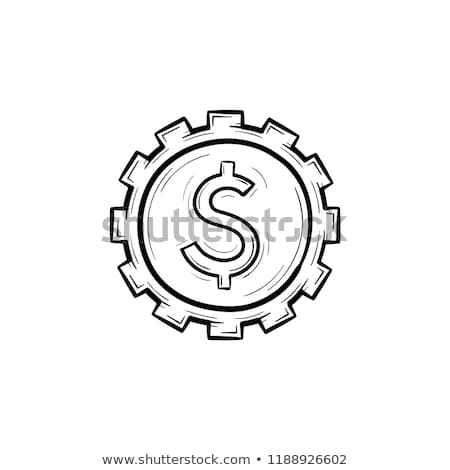 [[stock_photo]]: Cog With Dollar Inside Hand Drawn Outline Doodle Icon