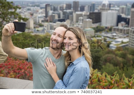 Stock photo: A Happy Cute Couple Enjoy Montreal Landscape