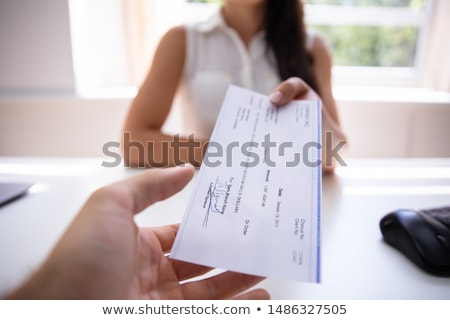 Stock photo: Businessperson Hands Giving Cheque