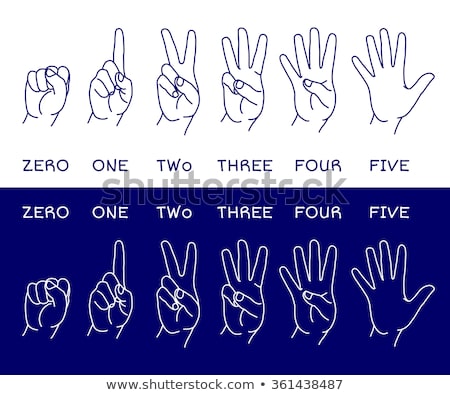 Foto stock: Doodle Counting Fingers Icon