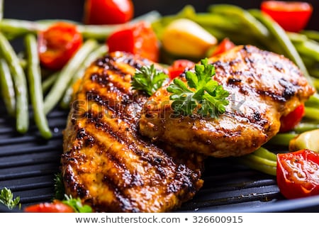 ストックフォト: Grilled Chicken Breast And Salad