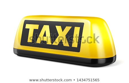 Stockfoto: Yellow Taxi Sign On Cab Vehicle Roof