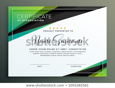 Zdjęcia stock: Abstract Green Certificate Of Appreciation Template