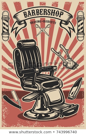 ストックフォト: Barber Shop Poster Hairdresser Cut Or Shave Beard