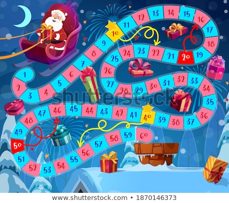 Stock fotó: Santa On Board Game Template