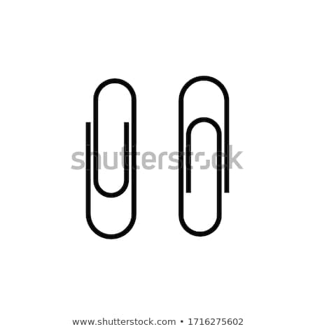 Stockfoto: Paper Clips Office Stationery Monochrome Vector