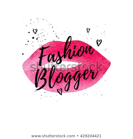 Stok fotoğraf: Beauty Blogger Concept Vector Illustration