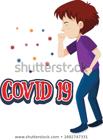 Stock photo: Poster Design For Coronavirus Theme With Man Coughing