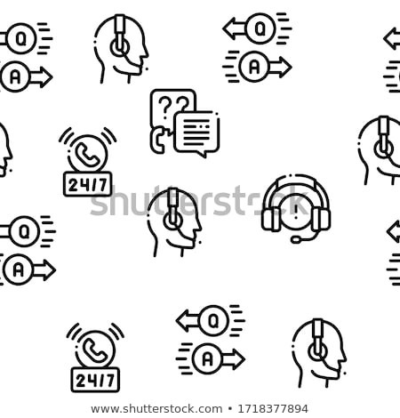 Stok fotoğraf: Telemarketing Sale Seamless Pattern Vector