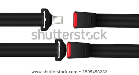 Сток-фото: Black Realisitc Safety Belt On White