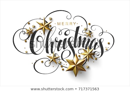 Greeting Card With Christmas Decorations And Inscription Foto stock © Devor