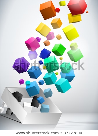 ストックフォト: Abstract 3d Cubes Backdrop In Red And Blue