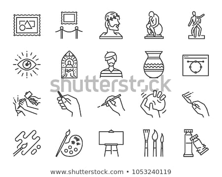 Foto stock: Acrylic Paint Icons Set