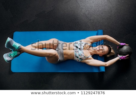 ストックフォト: Woman Doing Abdominal Muscles With A Fitness Ball