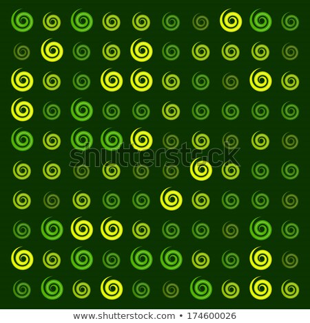 Zdjęcia stock: 3d Glossy Green Yellow Ionic Swirl Curl Pattern