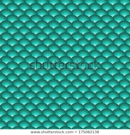 Stock photo: Backdrop 3d Concentric Pipes Pattern In Blue Green