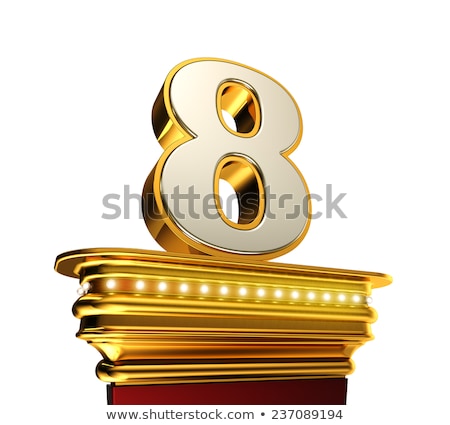 Foto stock: Number Eight On Golden Platform