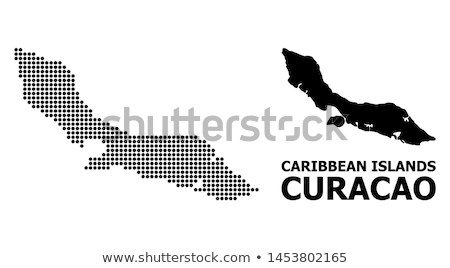 Foto d'archivio: Map Of Curacao With Dot Pattern