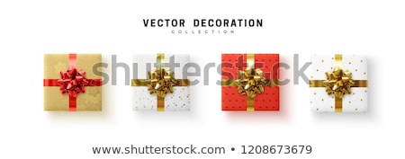 Сток-фото: Gold Gift Boxes Isolated On White Background