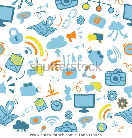 Foto stock: Online Business In Multicolor Doodle Design