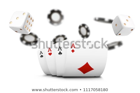 Foto stock: Casino Illustration With Floating Dices On White Background Vector Gambling Isolated Design Element