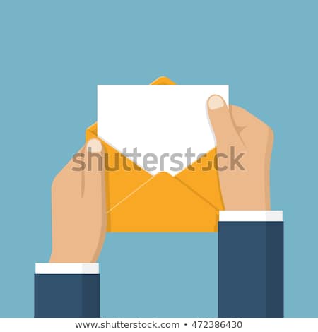 Stock foto: Man With Letter In Hands Mailbox For Messages