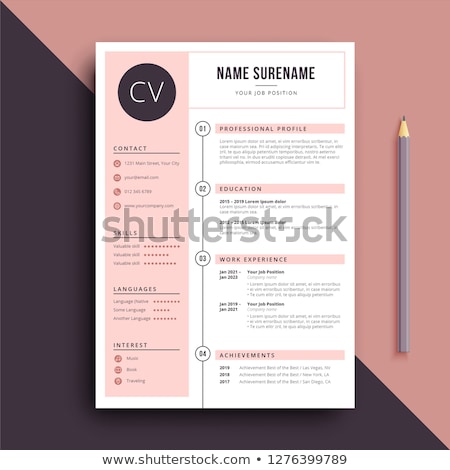 Zdjęcia stock: Minimalist Resume Cv Template For Women