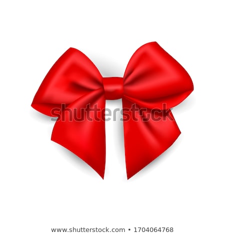 Foto stock: Festive Postcard With Red Ribbon And Bow Vector