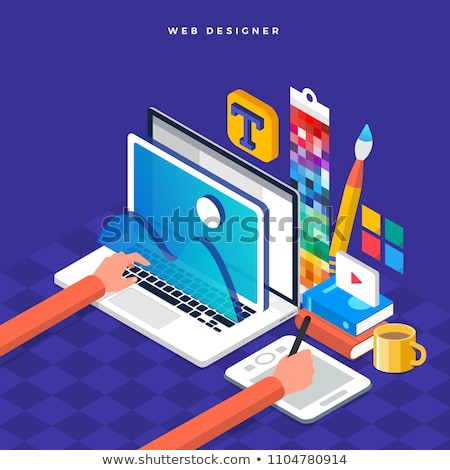 Stock fotó: Seo Optimization - Colorful Flat Design Style Web Banner