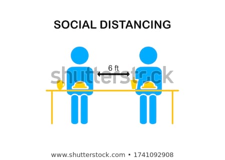 Stockfoto: Asian Customer Eating In New Normal Cafe With Social Distance