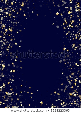 Zdjęcia stock: Abstract Night Sky Yellow Sparkles On A Dark Blue Background Fireflies Flying In The Darkness